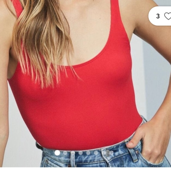 Red ribbed body suit - Picture 3 of 8